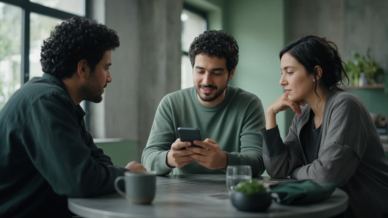 تیم کوچک در حال گفتگو دور یک میز